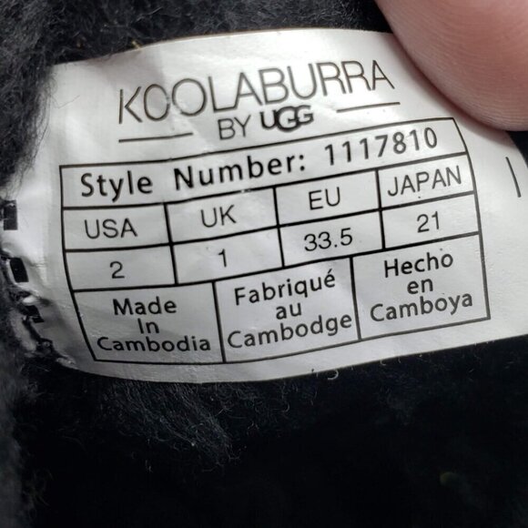 Koolaburra by UGG 1117810 Victoria Mini Ankle Boot Suede Black Youth 2 side bows - Picture 2 of 13